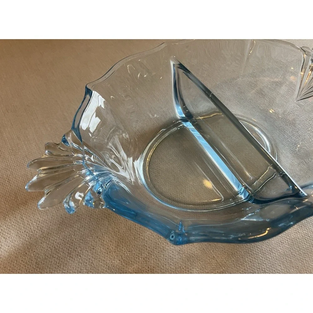 Vintage Fostoria Glass Co. Baroque #2498 Azure Blue 8